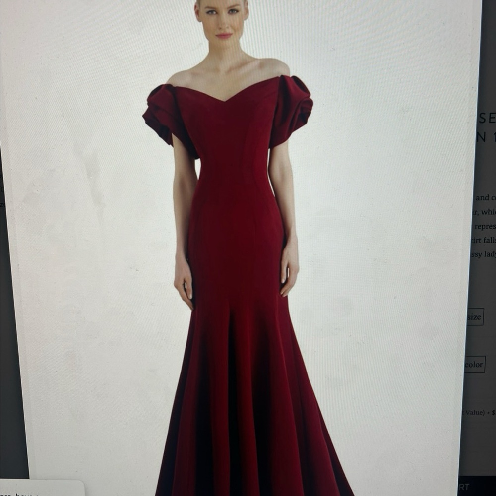 Elegant Off-Shoulder Red Evening Gown